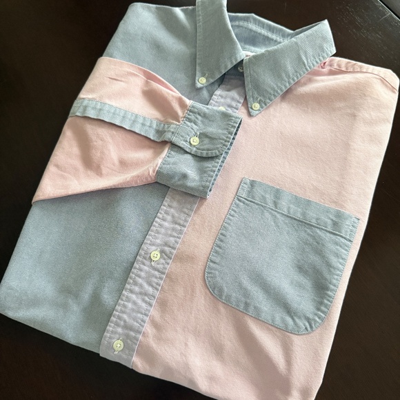 Brooks Brothers Oxford Colorblock Fun Shirt Button-Down Preppy Men's XL Pastel - Picture 5 of 8